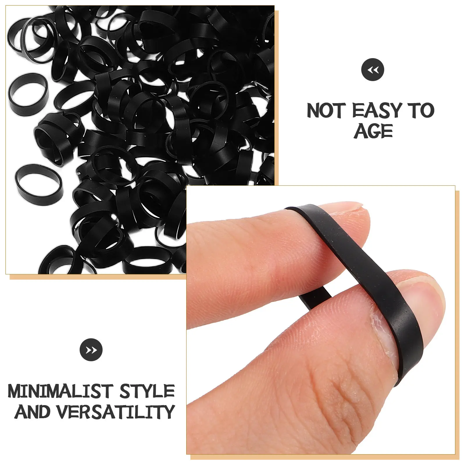 1000pcs Reusable Silicone Cable Ties 15x5x1mm Elastic Cord Organizers for Office, School & Home