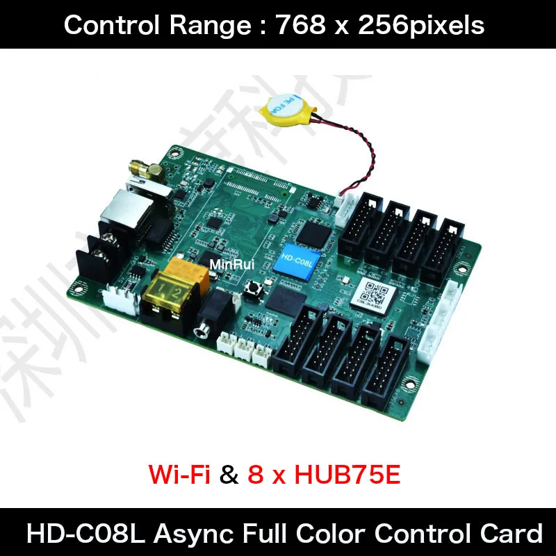 

huidi HD-C08L Asynchronous Full-Color LED Modules / Panels Controller Card ,control range 768 x256 Pixels , 8 x HUB75E