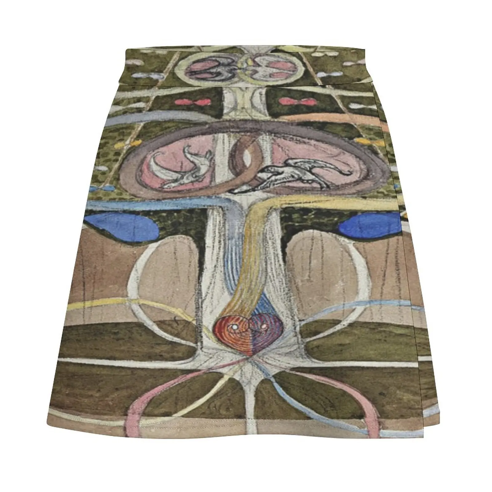 hilma af klint Tree of Knowledge Print Mini Skirt korean style women clothing night club women School uniform Mini Skirt