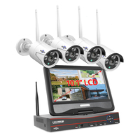 Hiseeu 4CH Wireless Security Cameras NVR Kit Outdoor Waterproof 3MP 1536P IP Camera CCTV System Set with 10.1\