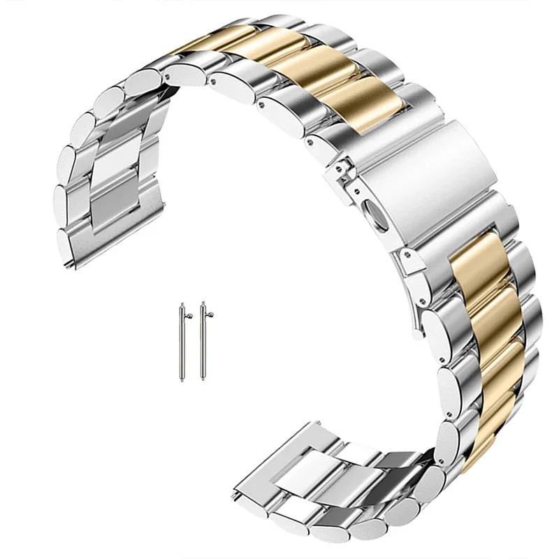 Pulseira de metal para samsung galaxy watch 6/5 pro/7/fe//4/clássico 20mm 22mm correa de aço inoxidável amazfit GTS-GTR-4-3-2-2e-mini band
