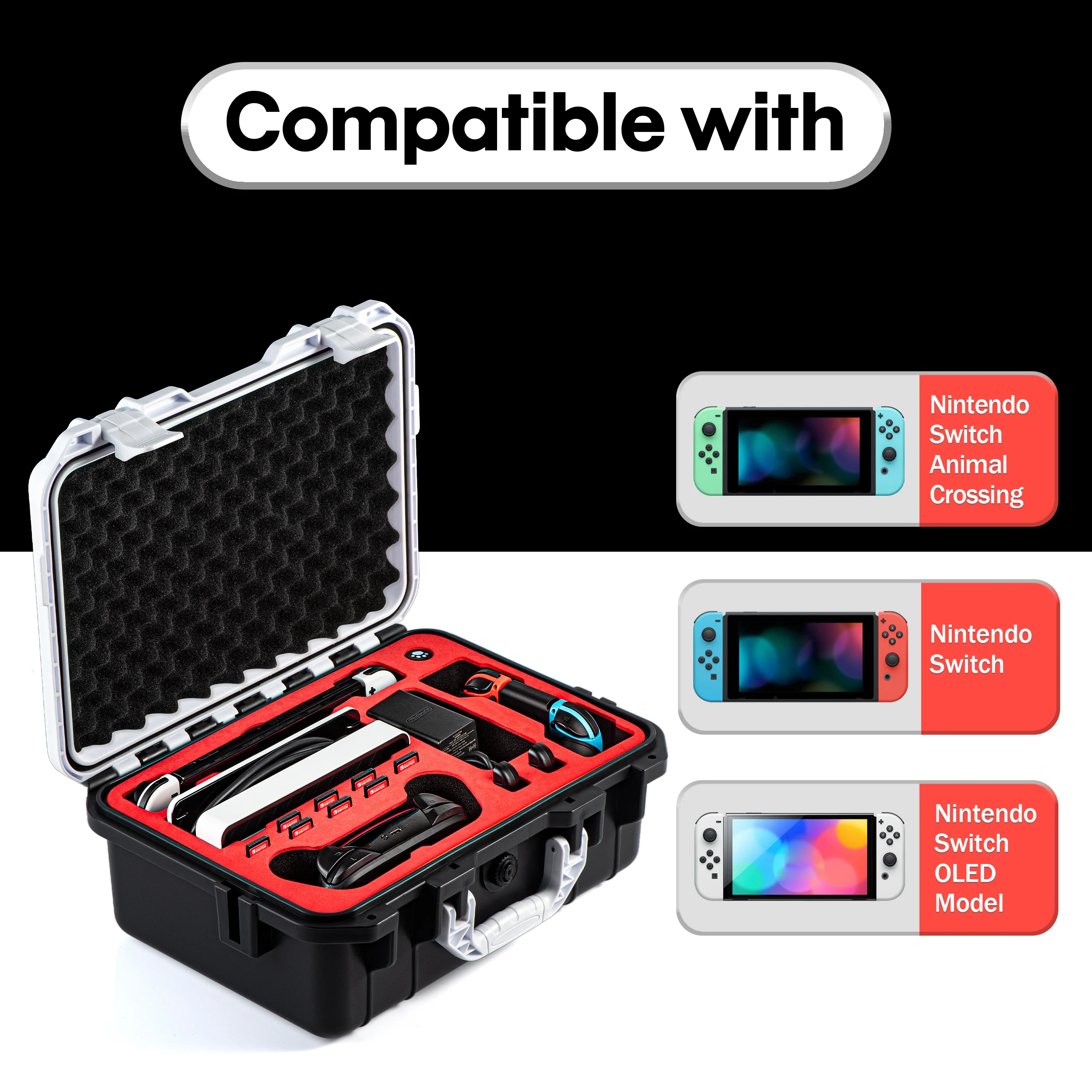 For Switch oled Nintendo Game storage box Waterproof carrying case Safe fall protection storage box accessories