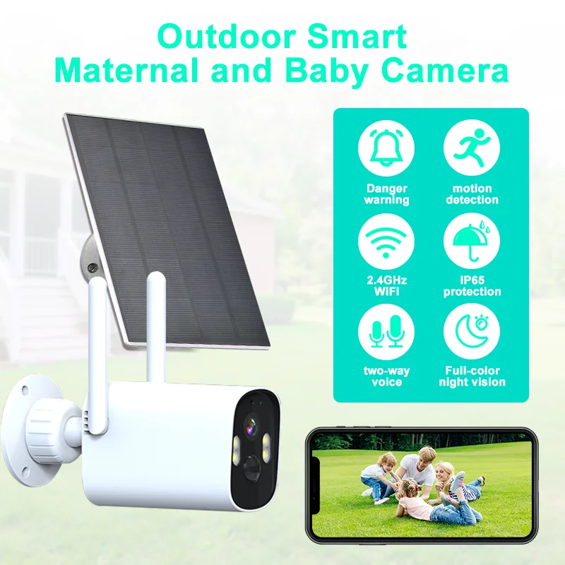 

Уличная камера наблюдения на солнечной энергии с низким энергопотреблением, водонепроницаемая инфракрасная тепловизионная камера видеонаблюдения HD, цветное ночное видение