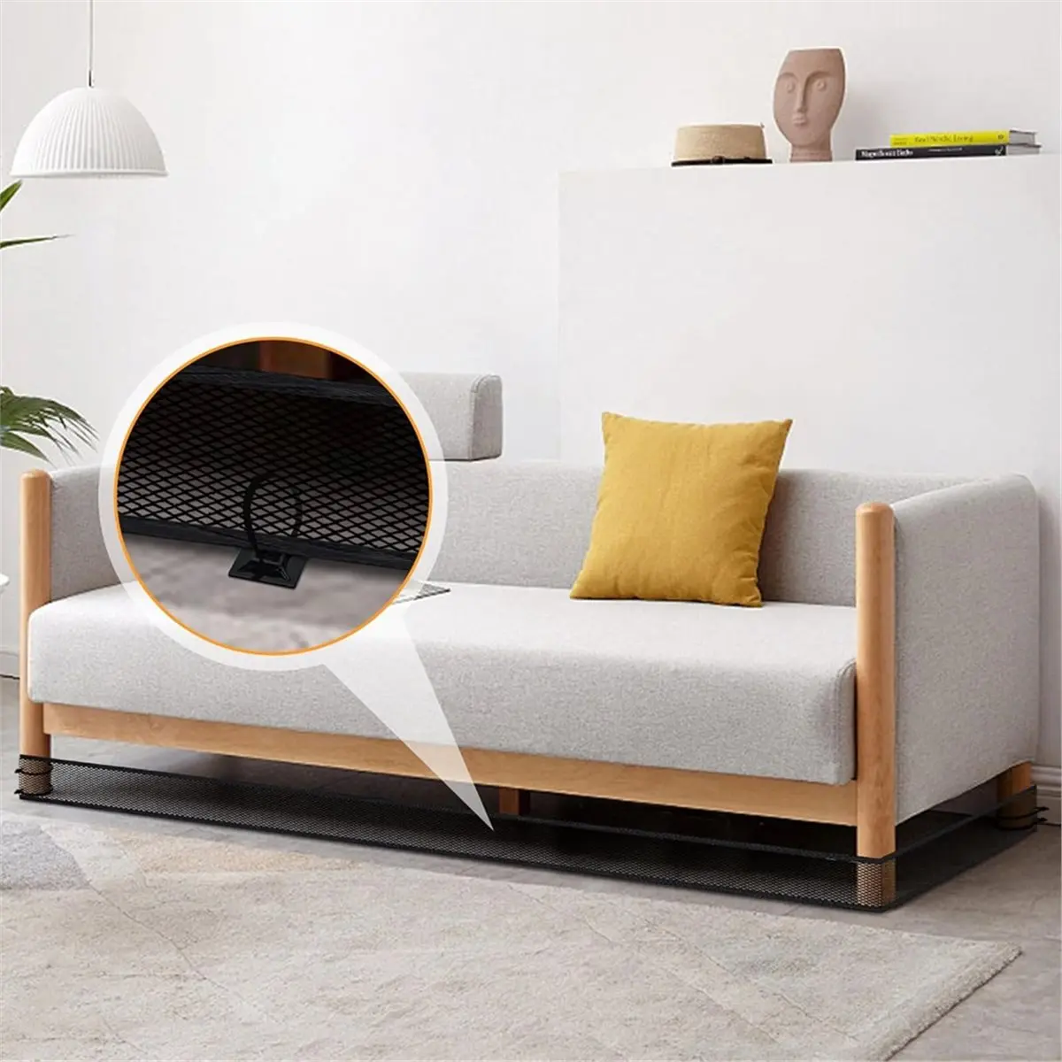 مانع تحت الأريكة، مانع الأثاث 4 × 394 بوصة تحت 30 ربطة كابلًا، حاصرات الأريكة لألعاب الحيوانات الأليفة سهلة التركيب #3