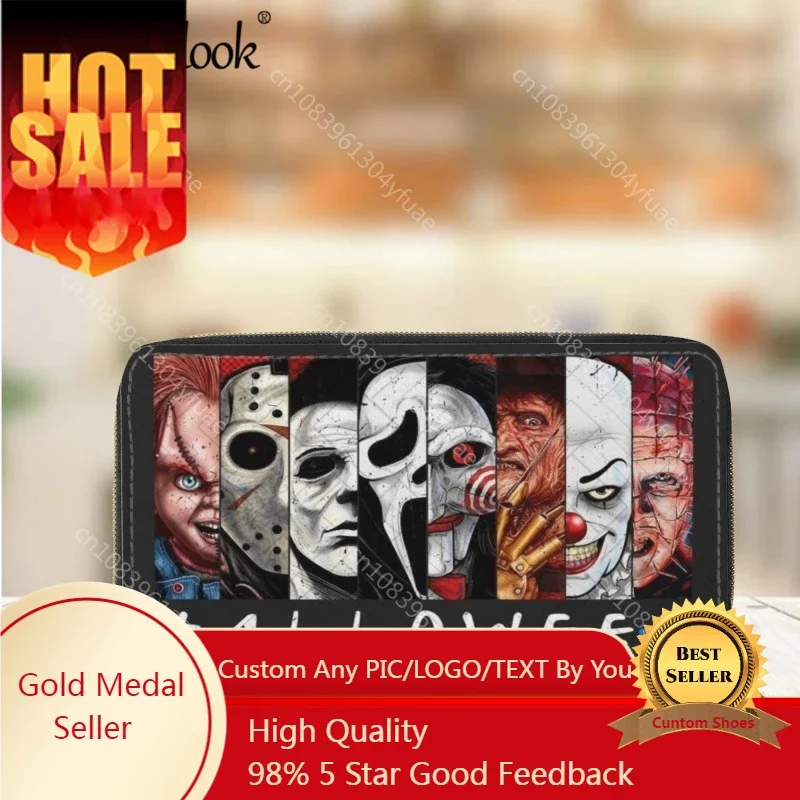 

Horror Movie Killer Friend Print Wallet Trendy New Ladies Leather Luxury Long Wallet High Quality Card Holder Purse