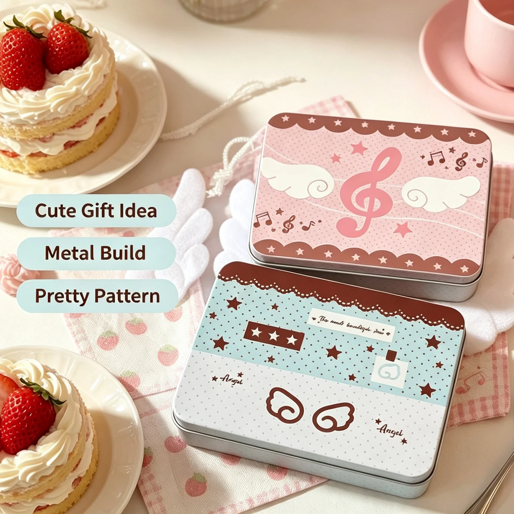Korean Style Star Angel Flip-top Small Metal Box 1/2/3Pcs Waterproof Portable Storage Case for Pills Jewelry Travel Use