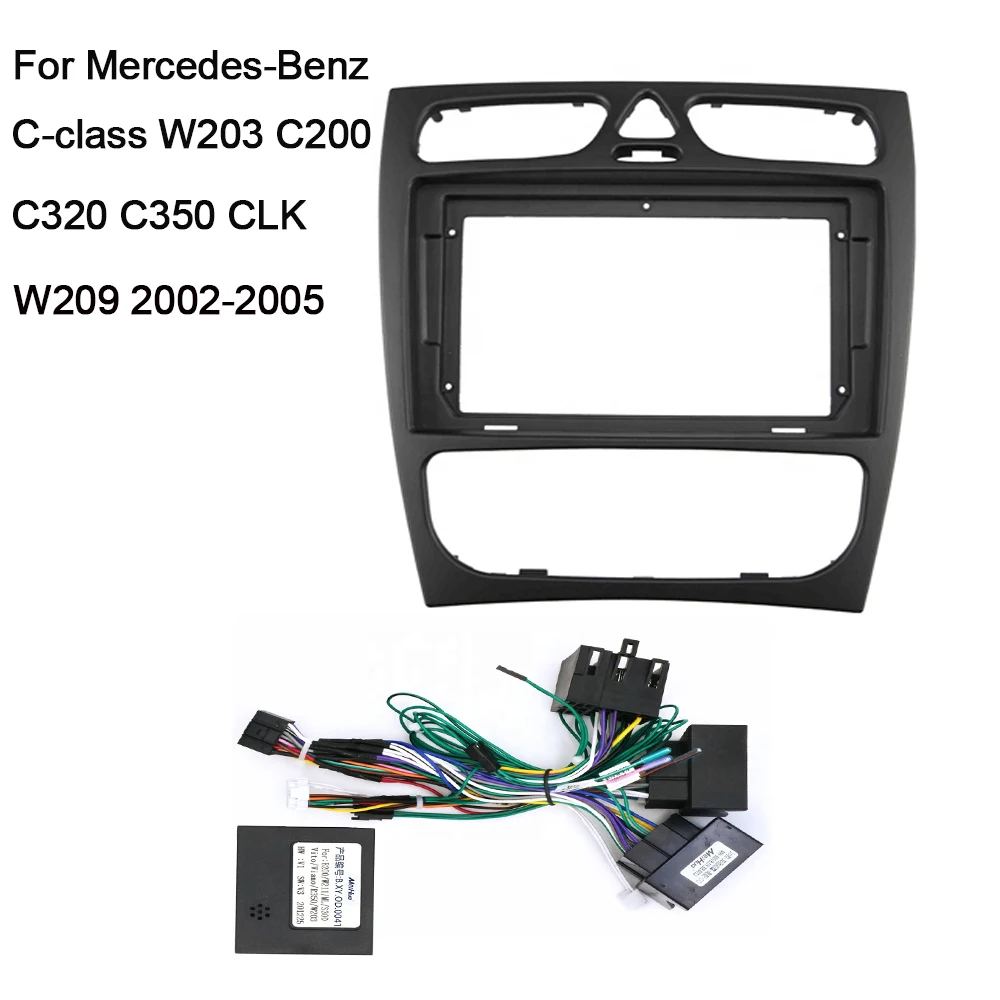 

2 Din Автомобильный 9-дюймовый экран Радио Стерео Fascia рамка Facia для Mercedes-Benz C-Class W203 C200 C320 C350 CLK W209 2002-2005 крепление