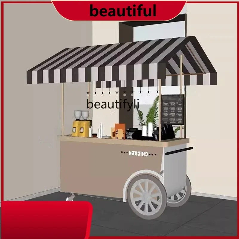 

H Outdoor stall trolley Supermarket display stand Promotional table, stall cart Mobile trolley