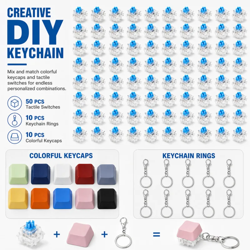 iTLY 50PSC Keyboard Clicker for 3D Prints Crisp Clickwith Strong Tactile Feedback 3-Pin MX Style Clicky Mechanical Keyboard