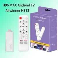 H96 MAX Android Allwinner H313 TV Stick with 2.4G 4K 3D HDR Remote Android 14 BT5.0 Quad Core Home Media Player Voice Assistant