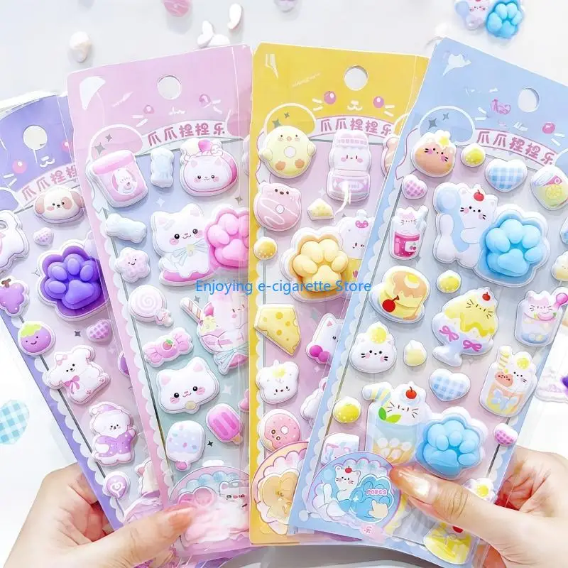 Puffier Sticker Niedlicher dekorativer Aufkleber für Scrapbooking, Tagebücher, Notebooks, Handyhüllen, wiederverwendbarer – Detail 9