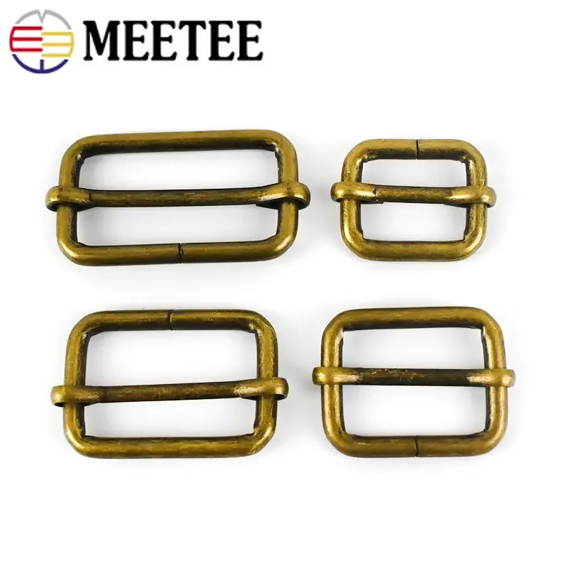 

10Pcs Bronze Buckles 20/25/32/38mm Metal Ring Tri-glide Clasps Bag Strap Adjustable Hook Belt Webbing Shoes Hardware Accessories