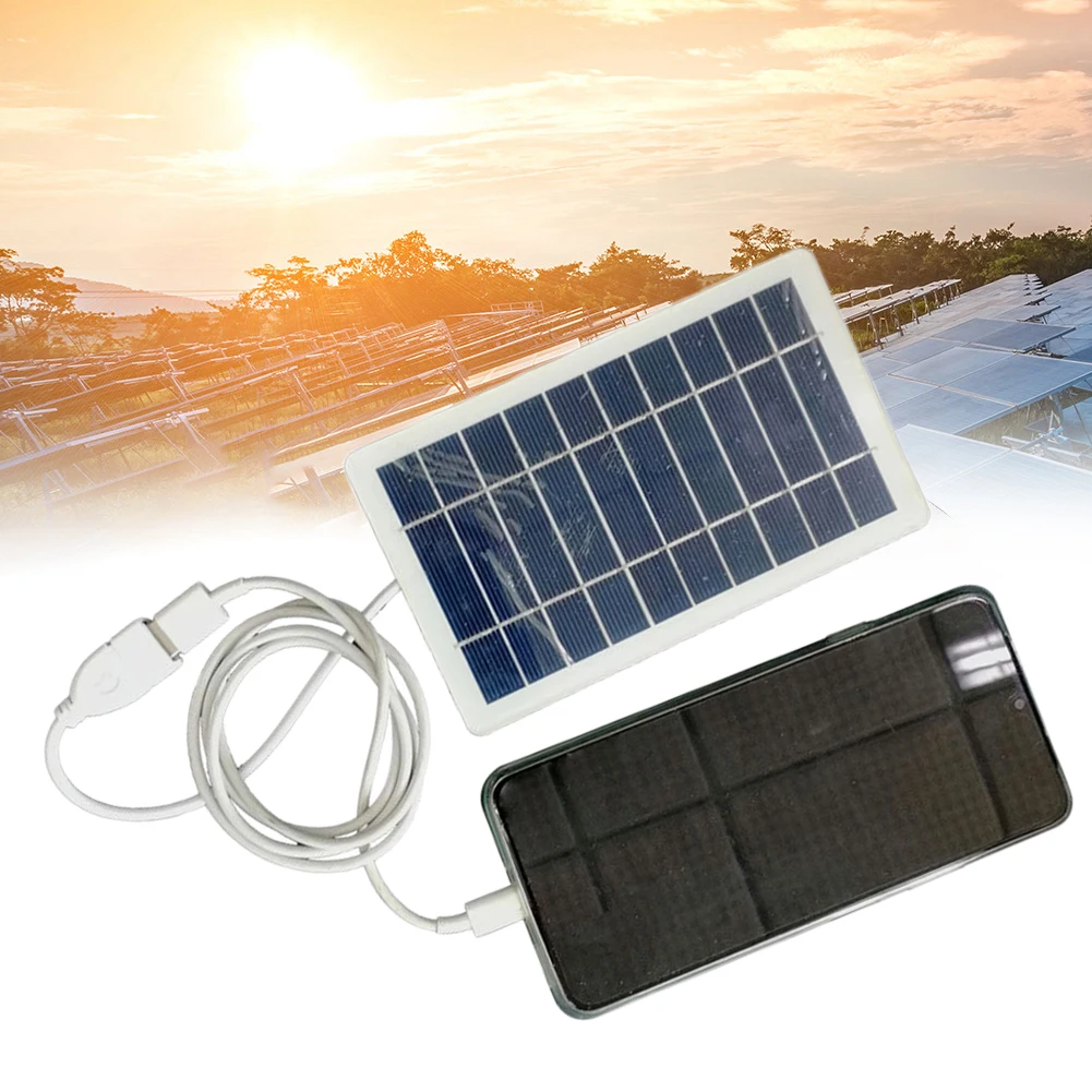 2W 5V Solar Panel Charger Efficient Charging USB Charger Panel Outdoor Camping Travel Power For Camping Outdoor Adventures Power