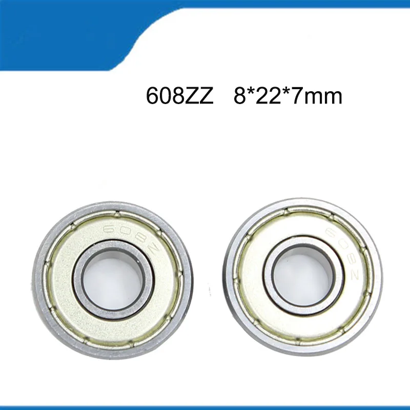 5/10PCS ABEC-1 608 ZZ( 8*22*7MM) cuscinetti radiali a sfere sigillati in acciaio 608 acciaio di alta qualità 608ZZ