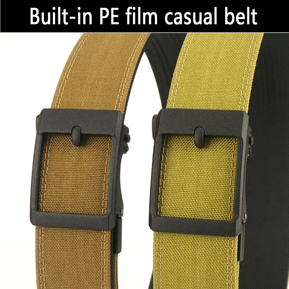 TUSHI Robuster 4,3 cm breiter, verdickter Gürtel aus doppellagigem Nylongewebe mit automatischer Schnalle für Herren – vielseitig einsetzbar für Freizeit und Outdoor – Detail 5