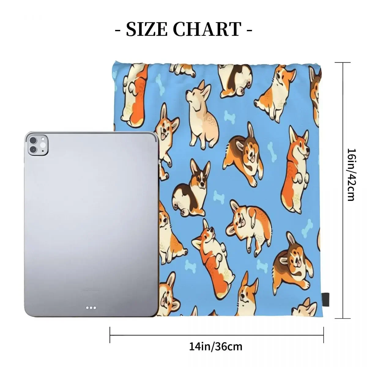 Jolly Corgis In zaini blu borse Casual portatili con coulisse borsa sportiva con coulisse borsa per libri per uomo donna scuola