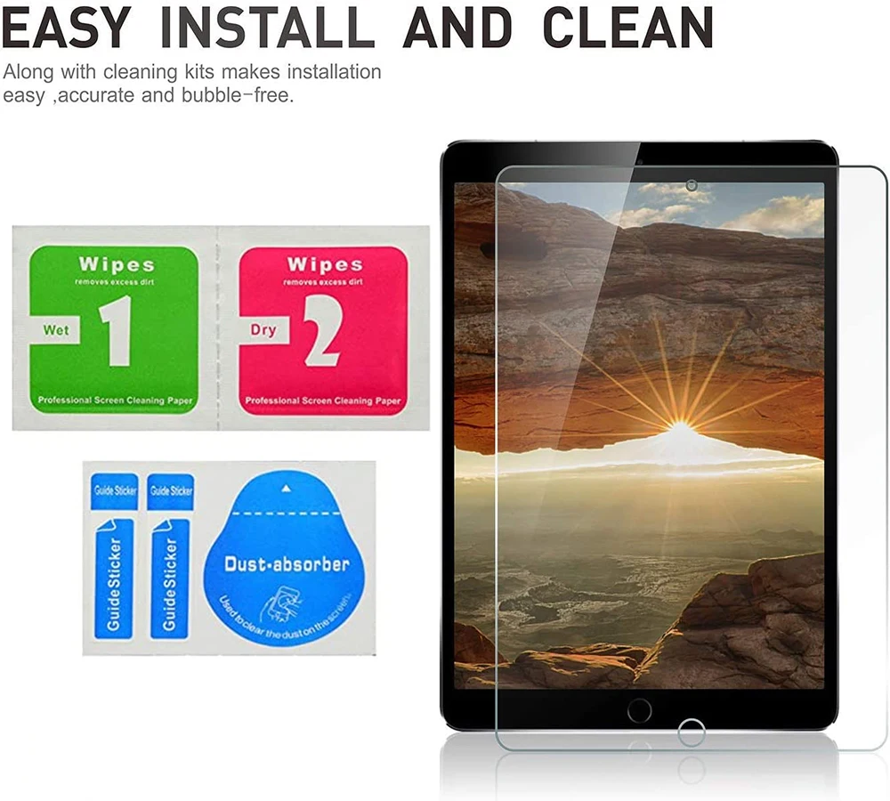 Protector de pantalla transparente para IPad, cristal templado HD Compatible con Apple Pencil de 10,2 pulgadas, 9a, 8ª, 7ª generación, 2021, 2020, 2019