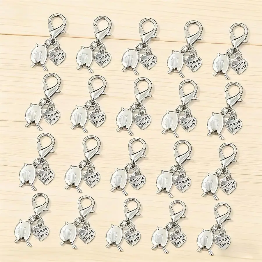 1/5/10/20/50/100pcs s/s Free Little Bird Heart Letter 