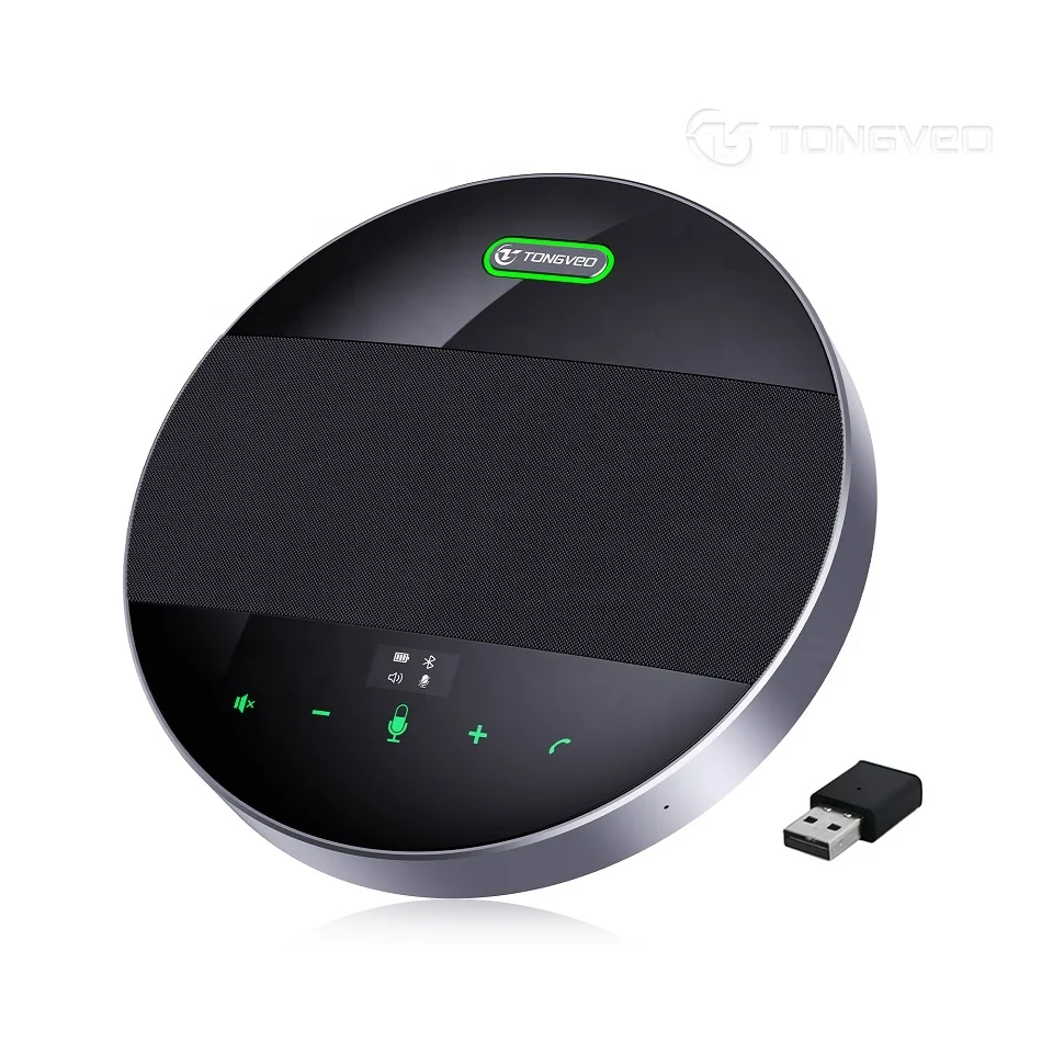 

Top-Rated Tongveo Omnidirectional Bluetooth Speakerphone built-in 4x noise reduction pro microphones 1x speaker