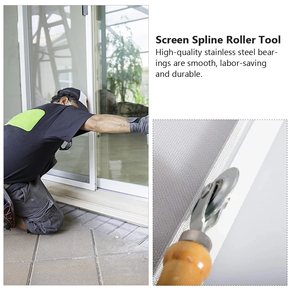 

2Pcs Screen Spline Roller Tool for Window Door Screens Multi-Function Bead Pulley Convex Concave Rollers Home Hand Tool