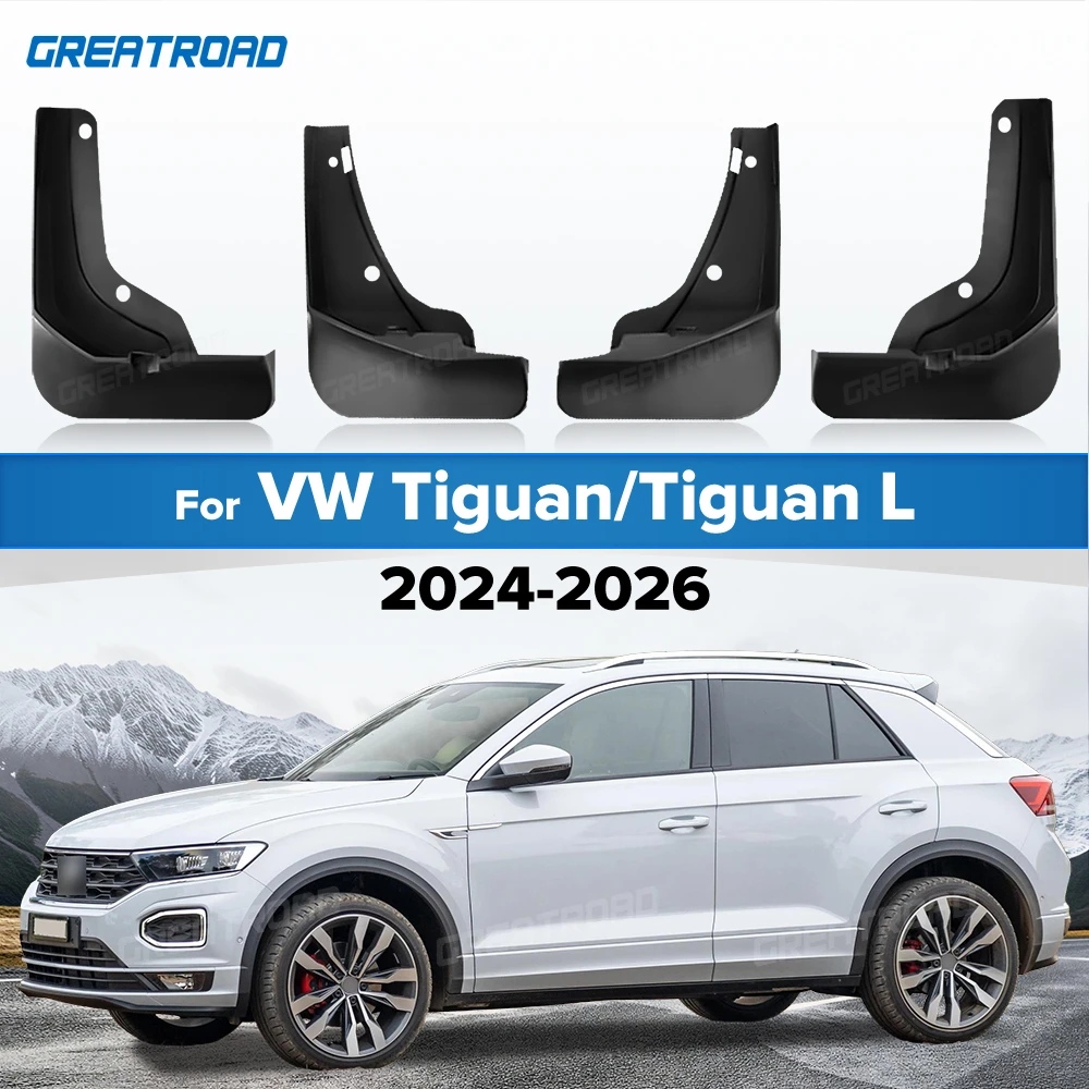 Mud Flaps Mudflaps For VW Volkswagen Tiguan/Tiguan L 2024-2026 Fender Splash Guards Mudguards car Accessories