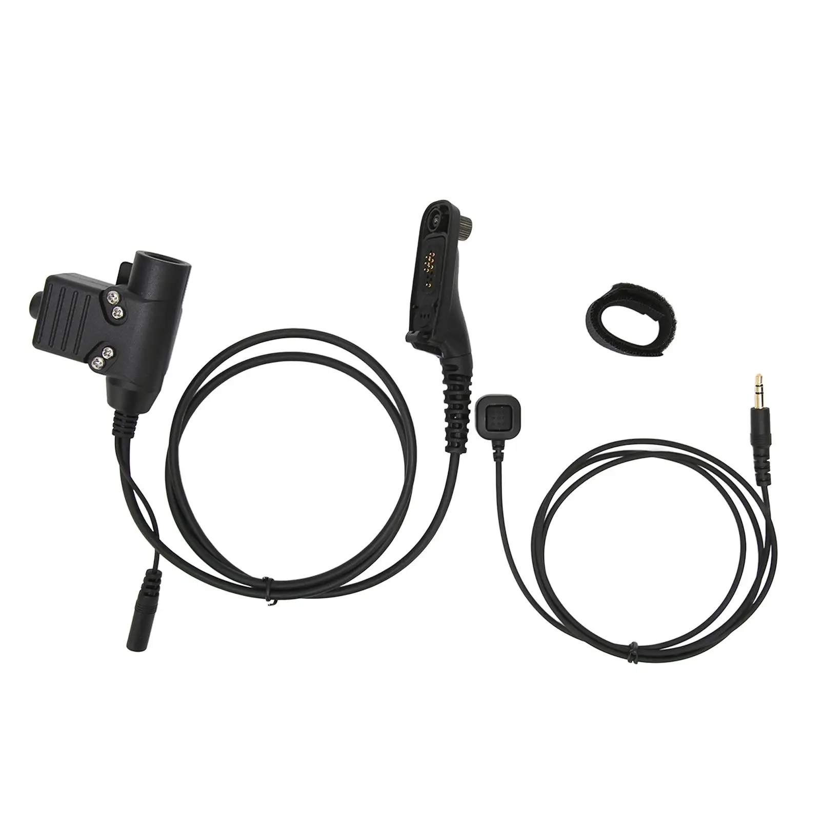 Military D Shape PTT Adapter Earpiece w/ Boom Mic for XIR P8268 P8668 DP4400 DP4800