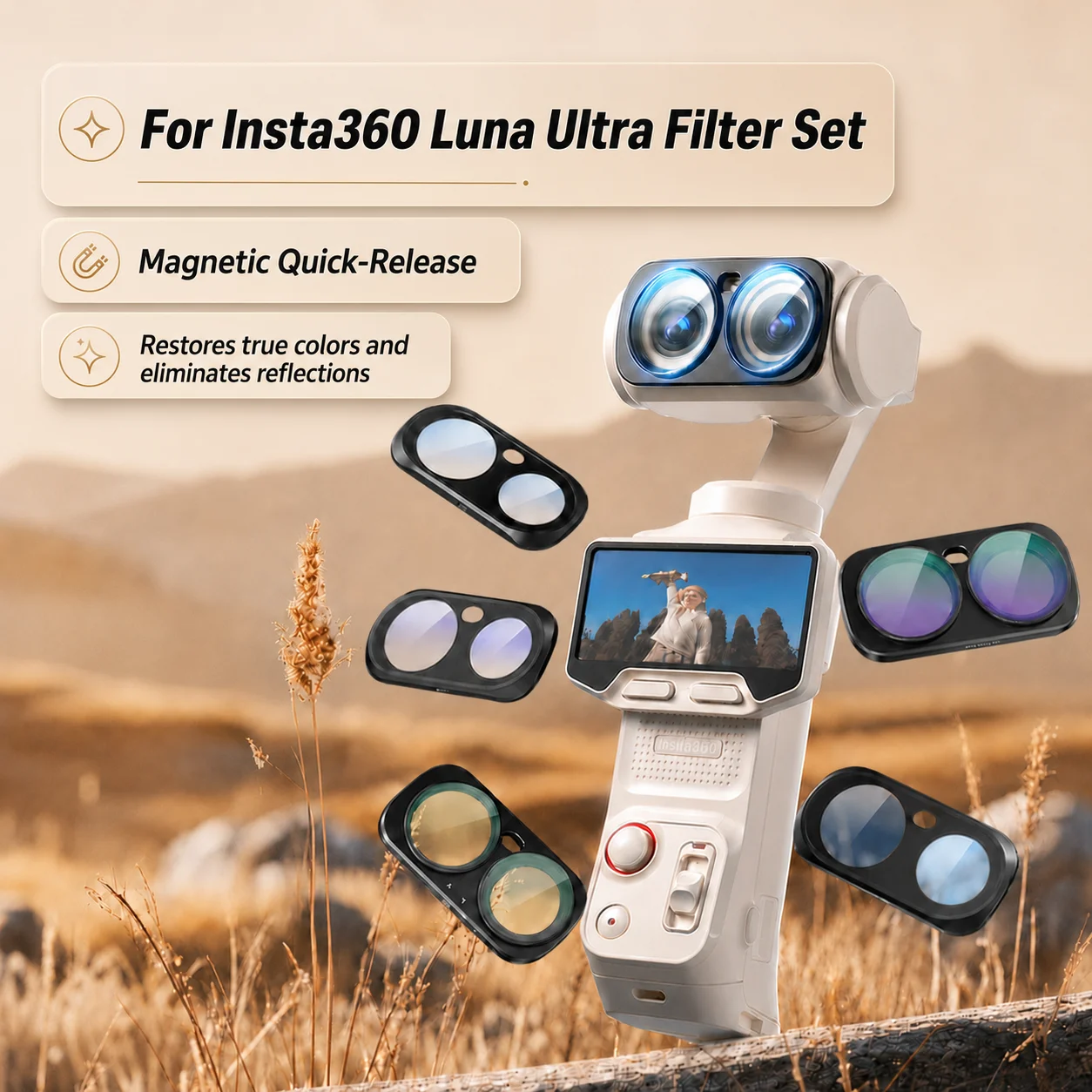 For Insta360 Luna Ultra Magnetic Filter 1/4