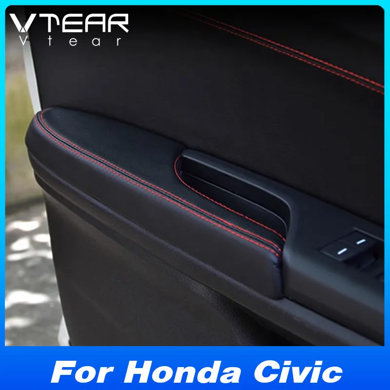 Car Door Seat Armrest Cover Door-Panel Trim Interior Decoration Anti-Dust Protector Parts Accessories For Honda Civic 2016 2020