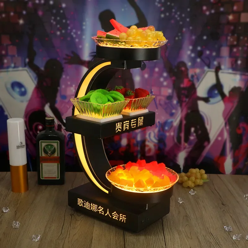 Bar ktv luminous fruit plate LED three-layer night show Internet celebrity creative fruit platter shelf