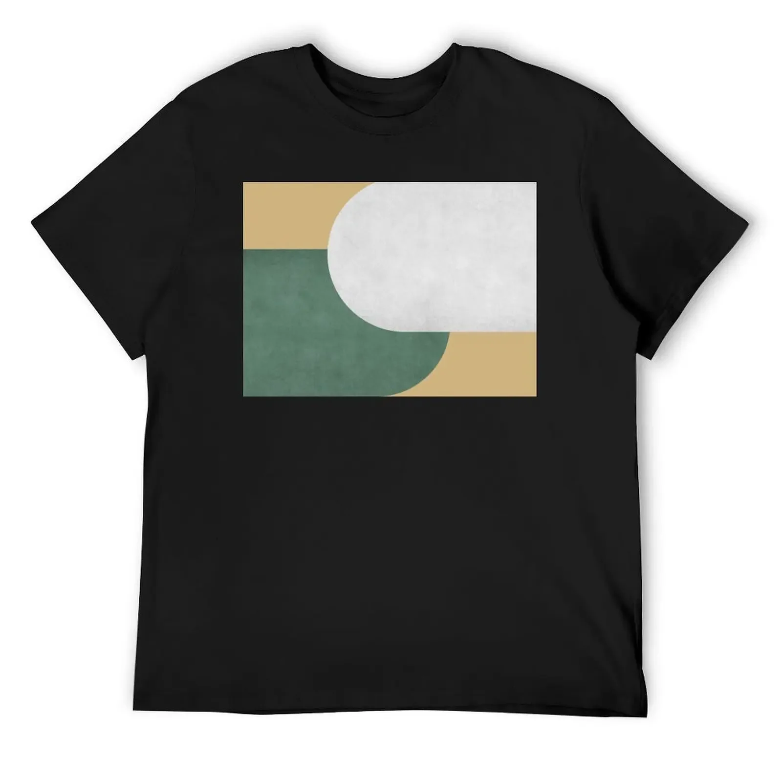 

Half Circle Colorblock - Gold Green and White T-Shirt vintage t shirts plus size clothes anime tshirt mens t shirts