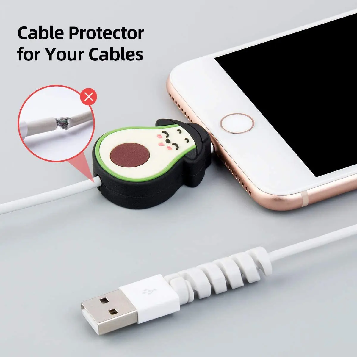 Bożonarodzeniowa urocza osłona kabla USB na kabel ochraniacz przewodu danych etui ochronne na kabel do ładowania Apple iPhone