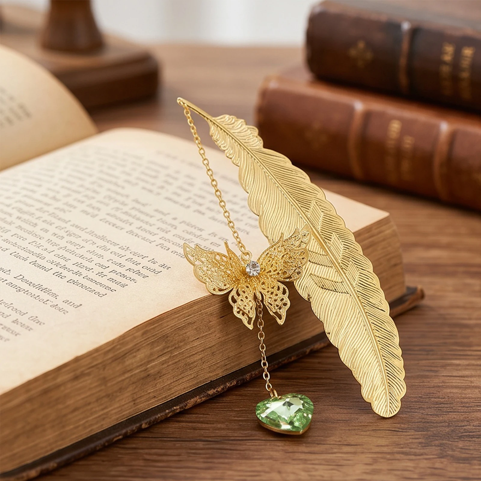 Metal Butterfly Bookmark with 3D Butterfly Charm Retro Feather Metal Bookmarks for Women Girls Mom Lady Readers Books Lovers ﻿
