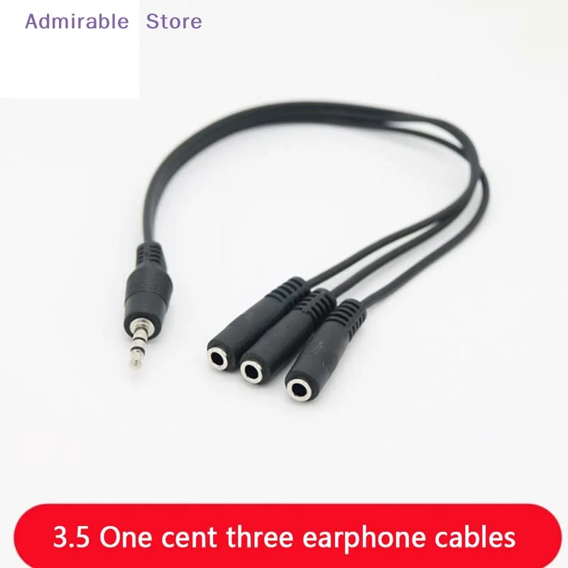 [W]3.5mm 3 Way Port Aux Multi Headphone Earphone Audio Splitter Adapter 3.5mm Jack HUB Splitter Audio Cable 1 Male to 3 Female