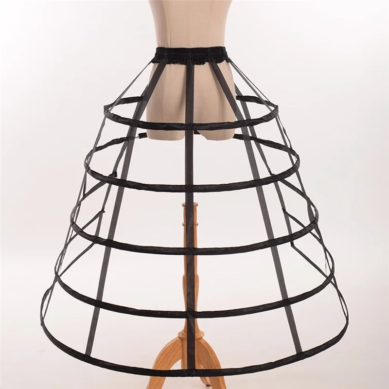 Sottoveste Hoop Cage Skirt trambusto Pannier Crinoline 5 Hoop