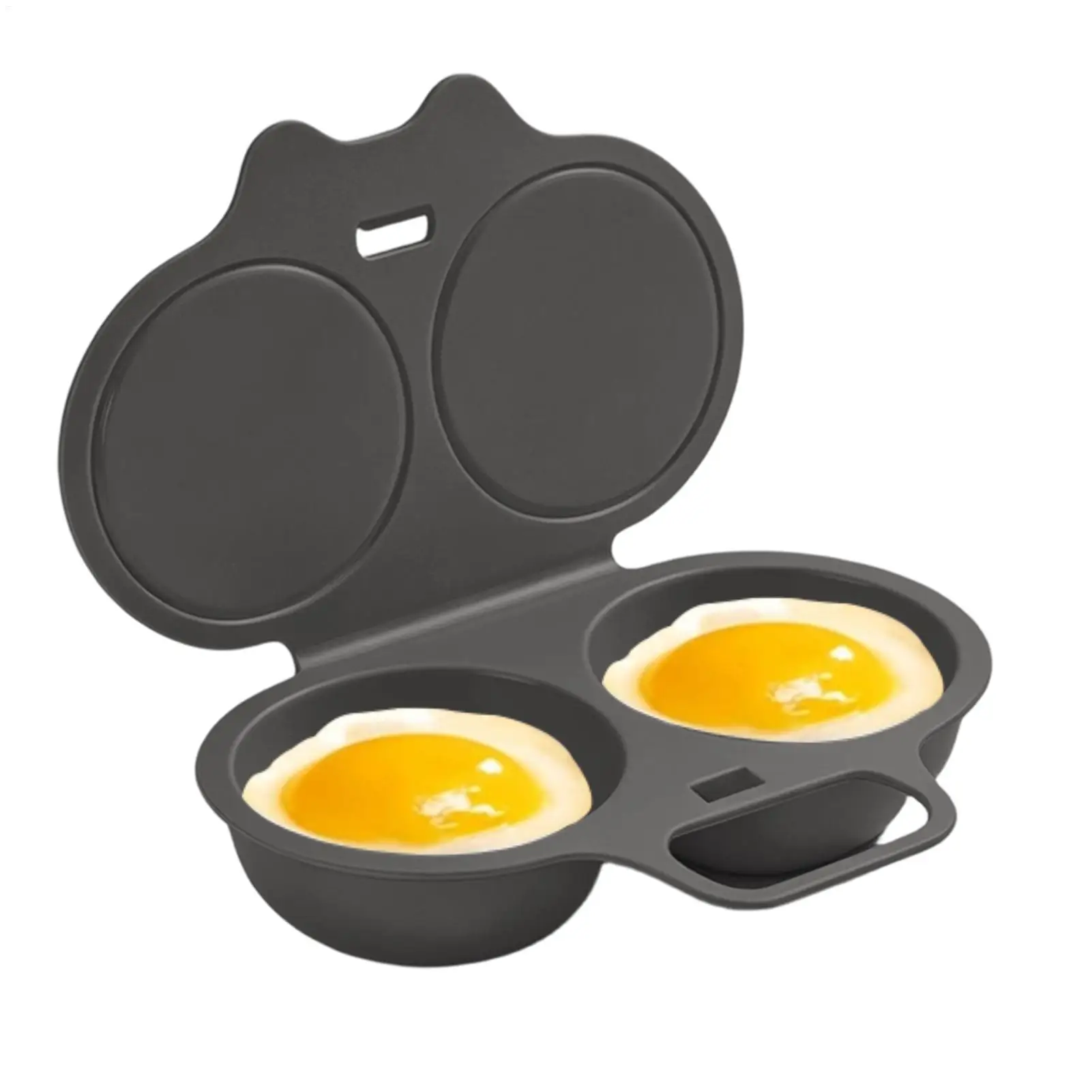 Microwave Egg Poacher Nonstick 2 Cavity Microwavable Quick Boiler Poached Egg Cooker for Cooking Camping Breakfast Sandwiches
