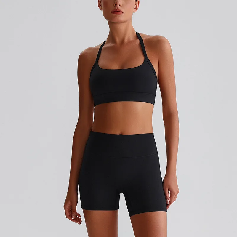 Seamless 2PCS Women Yoga Set Solid Color Bra + High Waist Leggings Breathable Gym Running Fitness Outfit