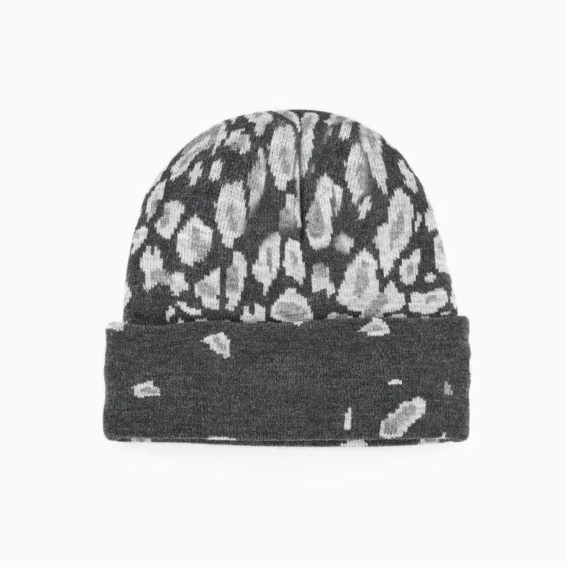 Individuell bestickte Logo-Strickmütze mit Leopardenmuster, warm und ohrenschützend für Herbst und Winter, Hip-Hop-Ohrenschutz-Skull-Beanie. – Detail 4