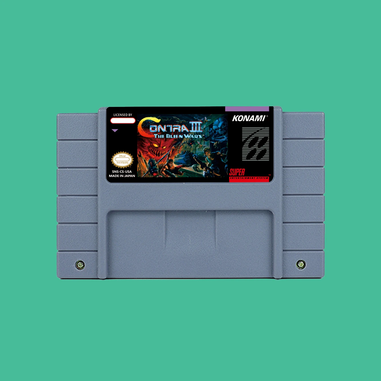 Экшн-игра для Contra III — The Alien Wars — картридж для версии из США или Европы доступен для игровых консолей SNES