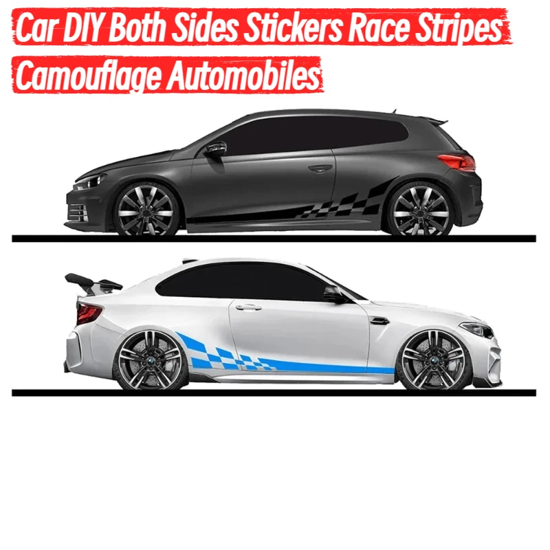 

2pcs/lot 220x25cm Car DIY Both Sides Stickers Race Stripes Camouflage Automobiles Products Car Wrap Vinyl Film Car Accessories