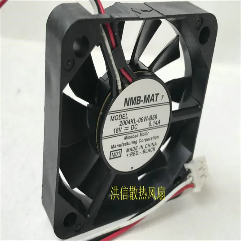 2pcs Original  NMB-MAT 5010 2004KL-09W-B59 DC18V 0.14A  three-wire inverter axial fan