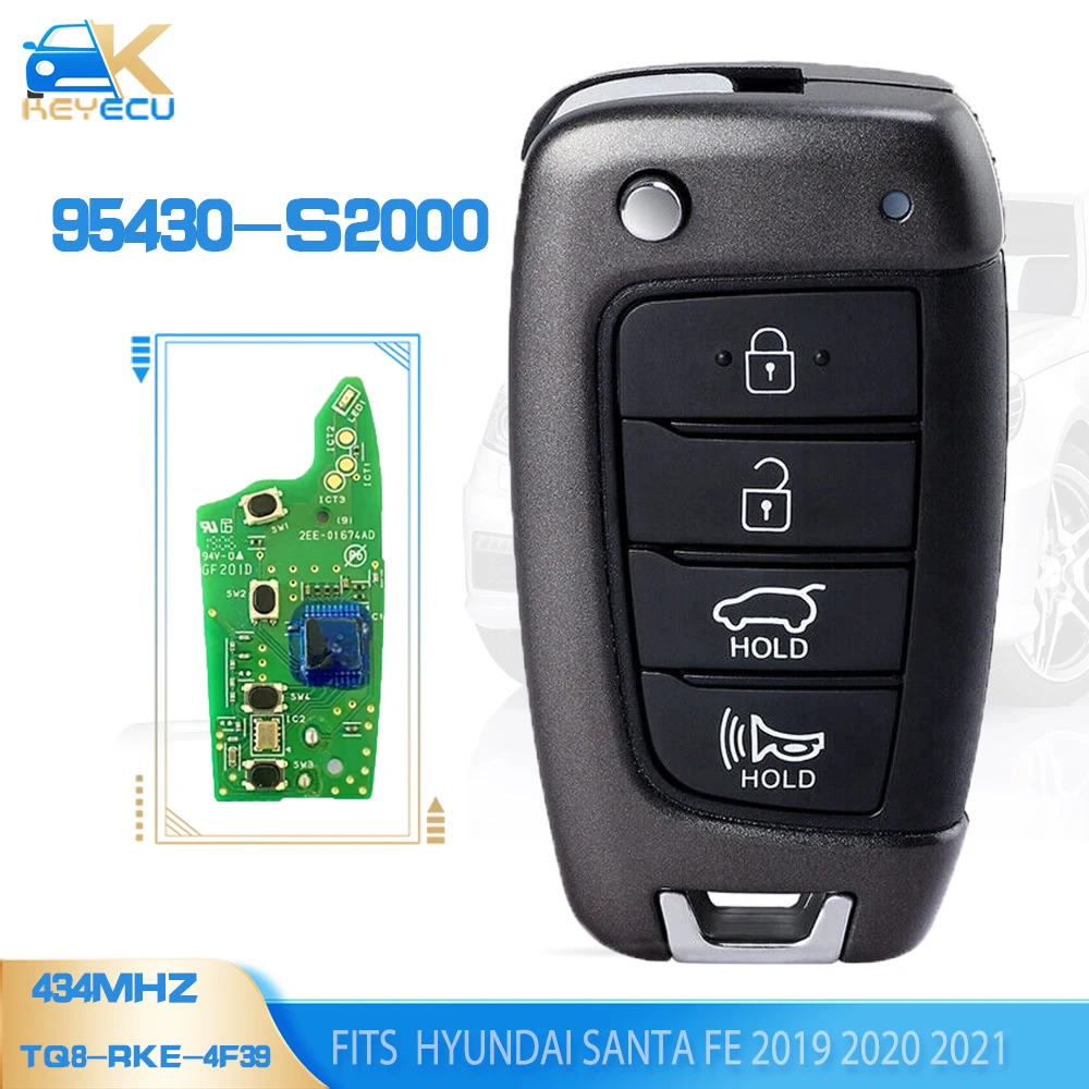 

KEYECU 95430-S2000 OEM Board Smart Remote Key Fob 434MHz for Hyundai Santa Fe 2019 2020 2021 FCC ID:TQ8-RKE-4F39