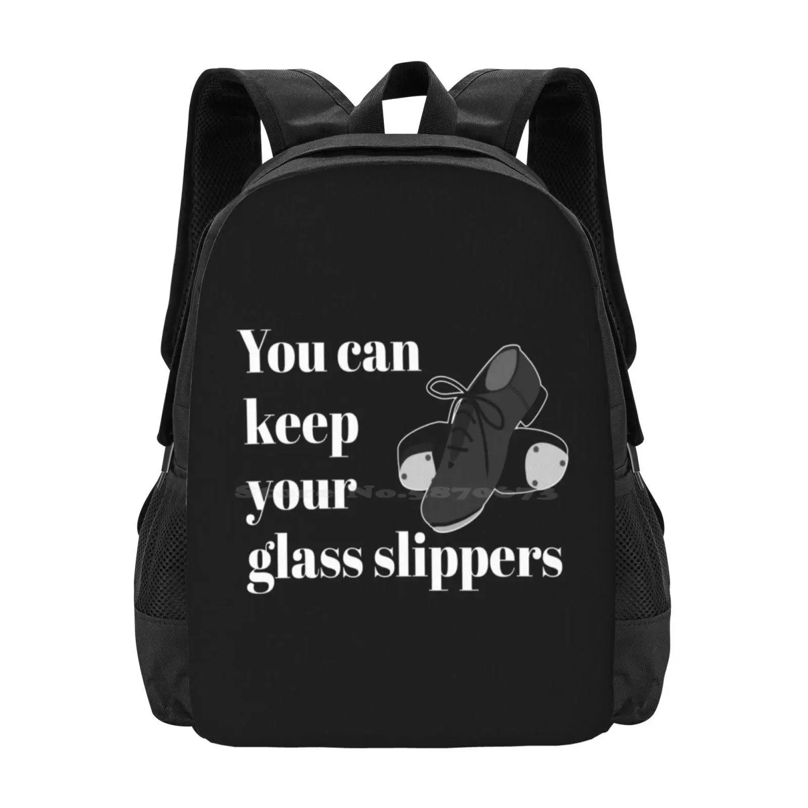 Funny Tap Dance Student Or Teacher Glass Slippers For Dark Square New Arrivals Unisex Bags Student Bag Backpack Dance Recital