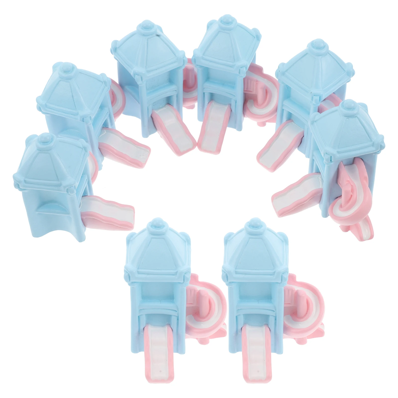 

8 Pcs Playground Cake Decorations Baby Shower Topper Birthday Bakery Cakes Girl Resin Castle Artificial Miniature Food Props