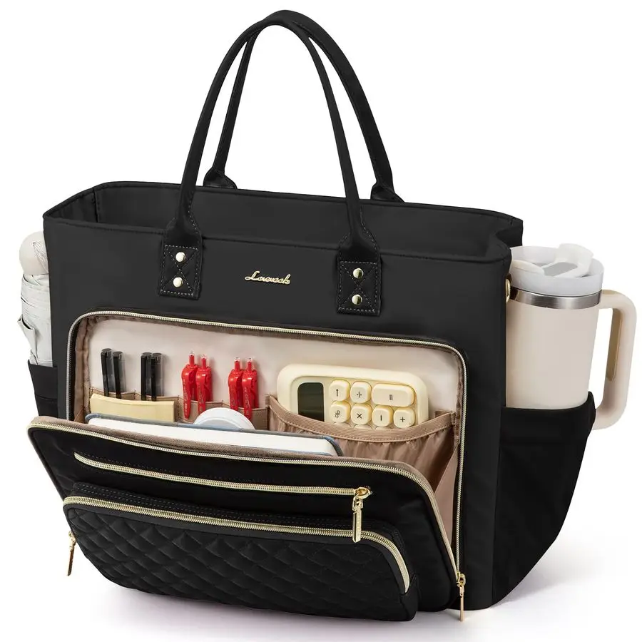 

Lunch Bag, Tote Bag for Women with Insulated Lunch Compartment, Large Capacity Work Tote fit 17.3 Inch Laptop, Teacher Nurse Bag