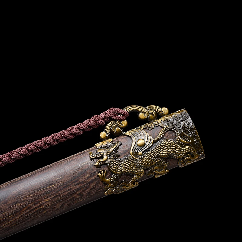Handmade Taiji Chinese Sword Antique Art Craft Steel Blade Rosewood Sheath For Home Decoration Collection Non Sharp