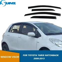 Car Door Visor Styling For Toyota Yaris Hatchback 2006 2007 2008 2009 2010 2011 2012 2013 Side Window Visor Sun Rain Deflector