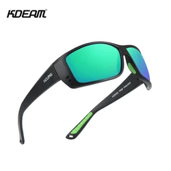 KDEAM Lightweight yet Durable TR90 Sunglasses Men Polarized and 100% UV Protection Sports Sun Glasses Three-hole Venting System