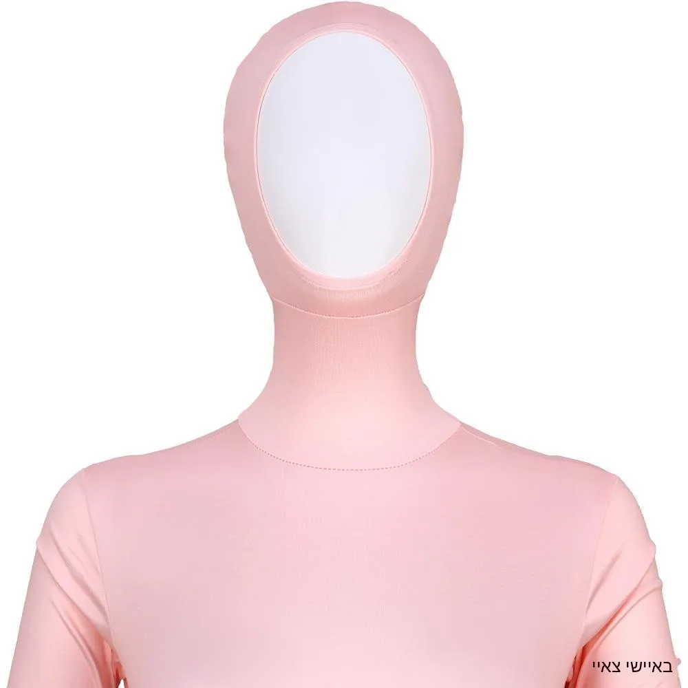 Orange Unisex Full Face Covering Onesie with Hands Stage Performance Zentai Pure Color Tight Suit Face Exposure One-Piece Suit