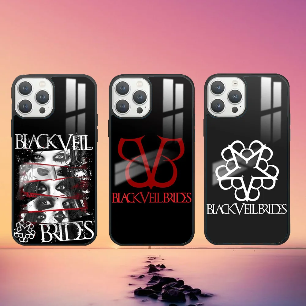 B-Black Veil Brides Band Phone Case For iPhone 16 15 14 13 12 11 Pro Max Plus Mini Fashion High Quality mirror phone case