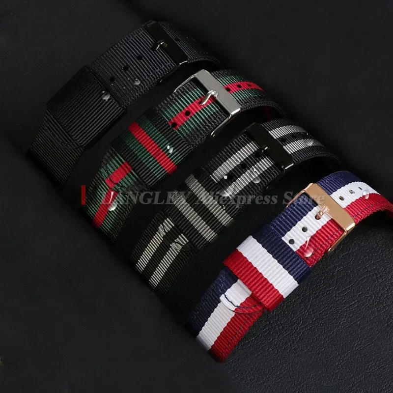 Nylon Watchband for SWATCH Strap 17mm 19mm 20mm Watch Belt Bracelet Canvas Wristband Replacement for Women Men Watch Accessories